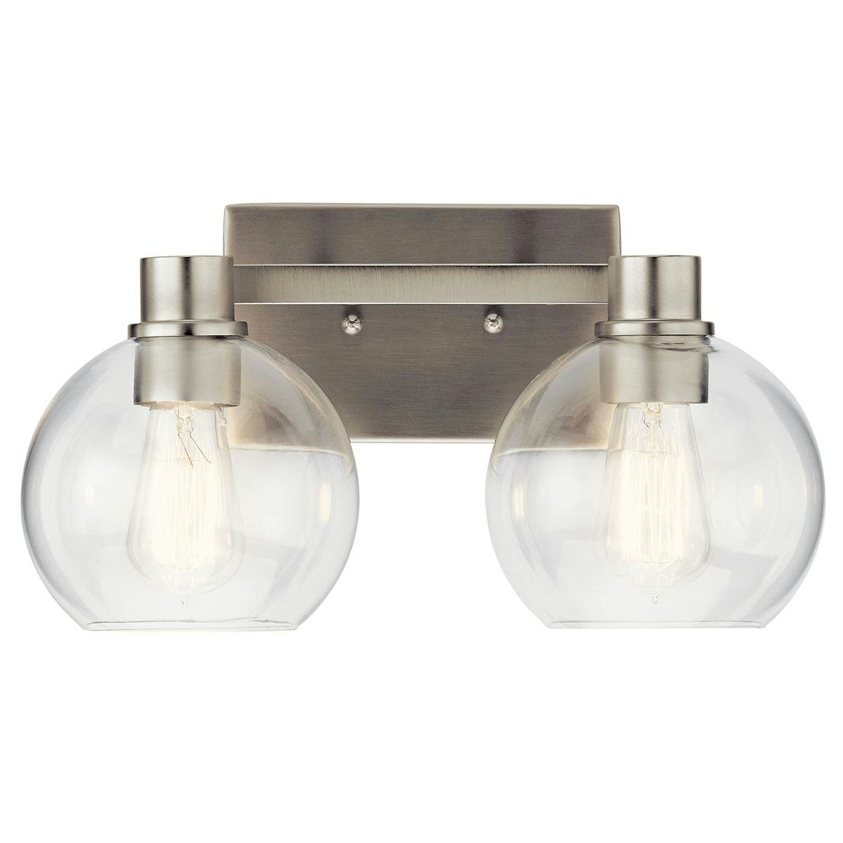 The Harmony 2 Light Vanity Light Nickel facing down on a white background