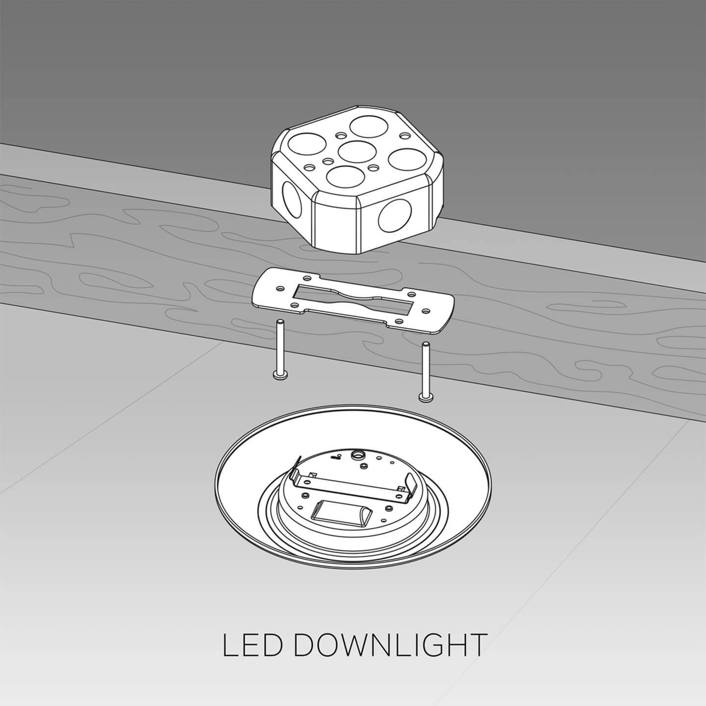 LED downlight installation illustration