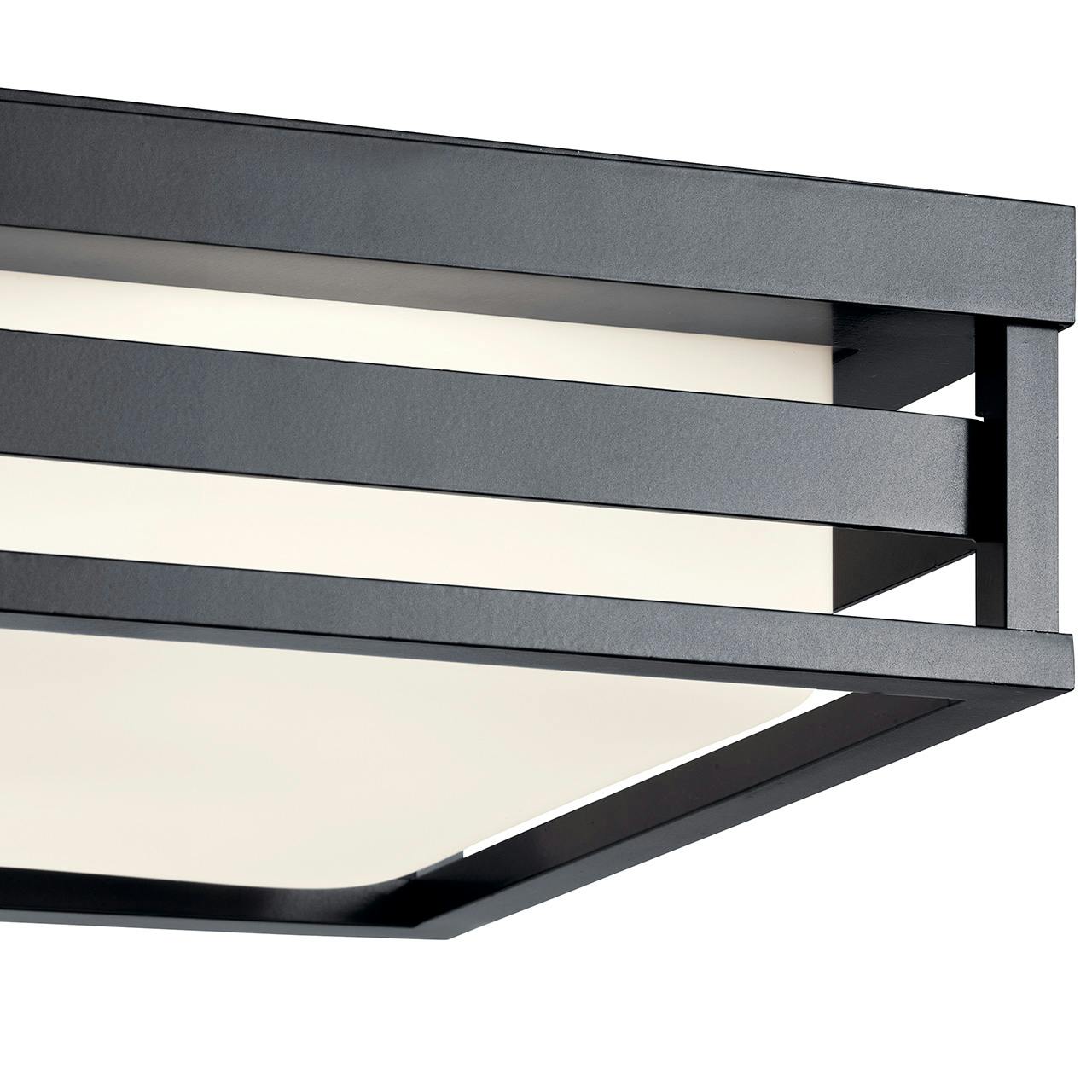 Close up view of the Ryler LED 3000K 12" Ceiling Light Black on a white background