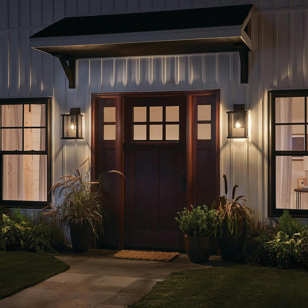 Night time outdoor entry featuring Marimount 59018BK