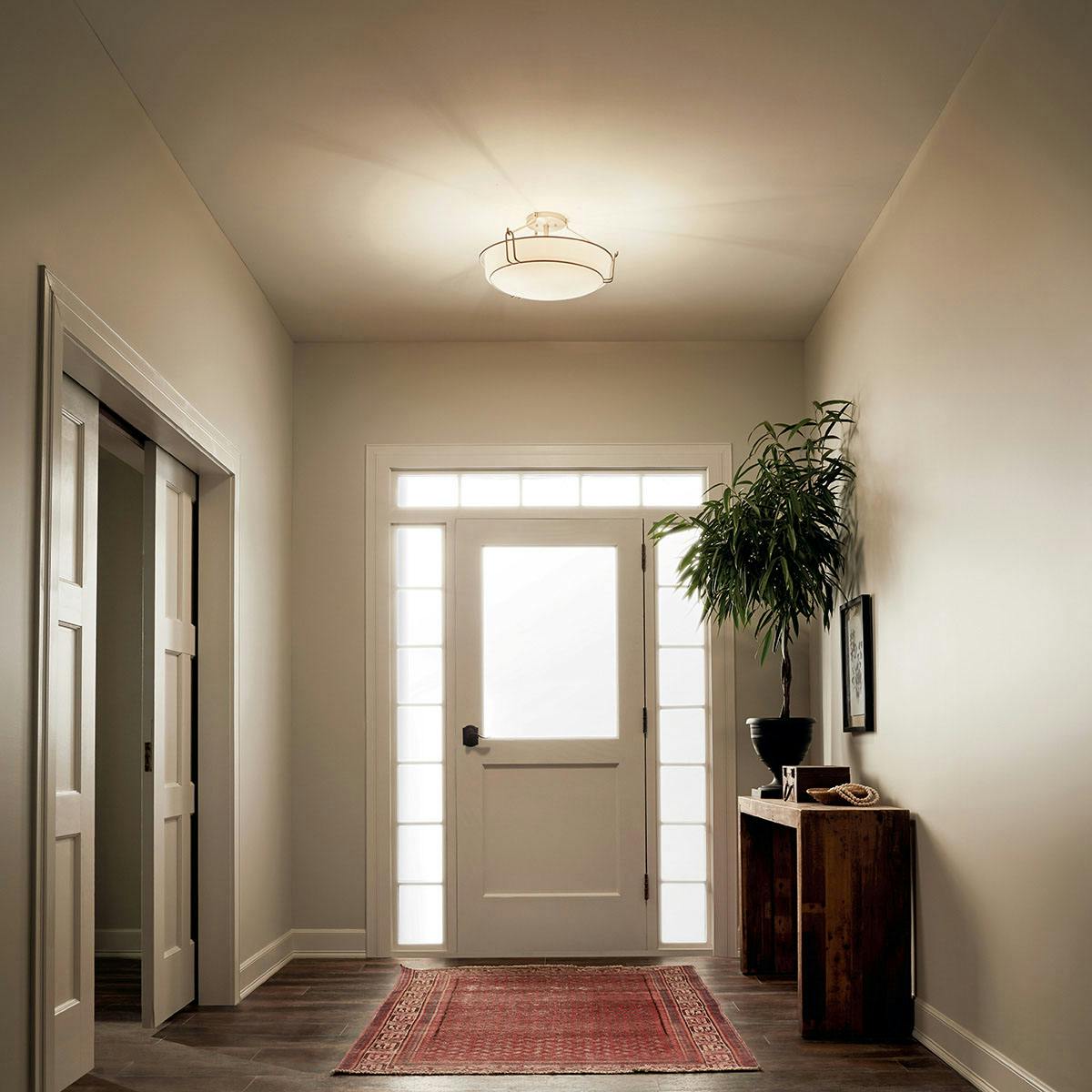 Day time Hallway image featuring Alkire flush mount light 44086NI