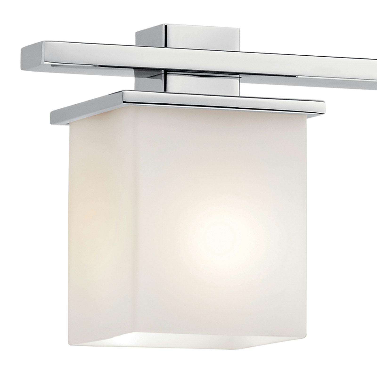 Close up view of the Tully 32" 4 Light Vanity Light Chrome on a white background