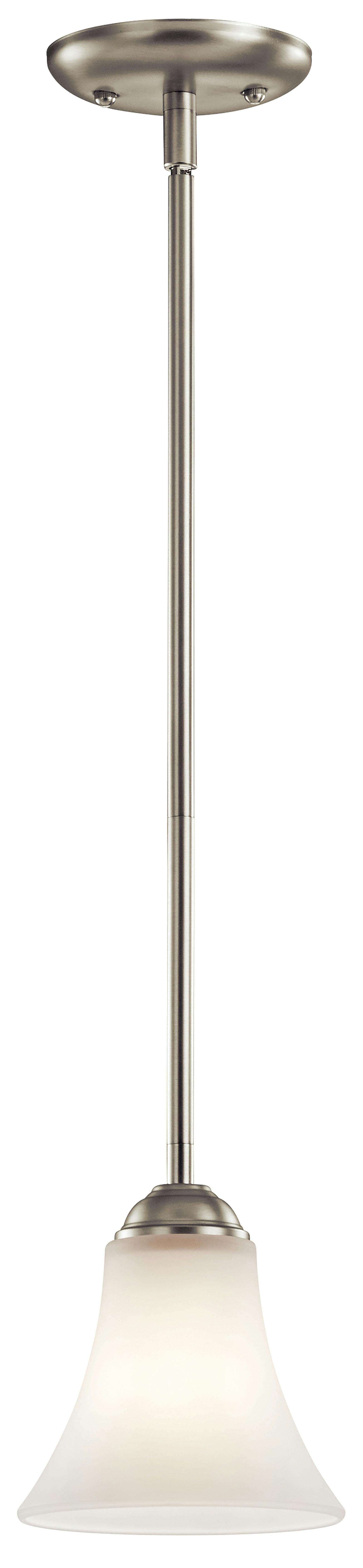 Keiran 6.75" 1 Light Mini Pendant Nickel on a white background