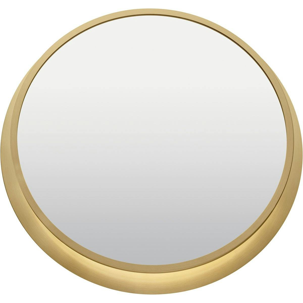 Front view of the Chennai 30" LED Vanity Mirror Gold on a white background