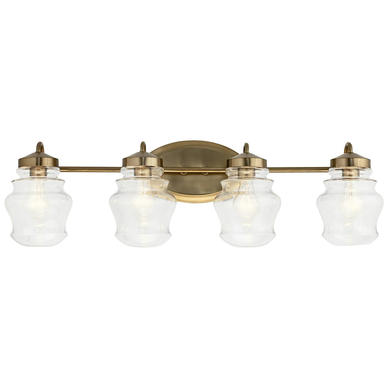 The Janiel 33.25" 4 Light Vanity Light Bronze facing down on a white background