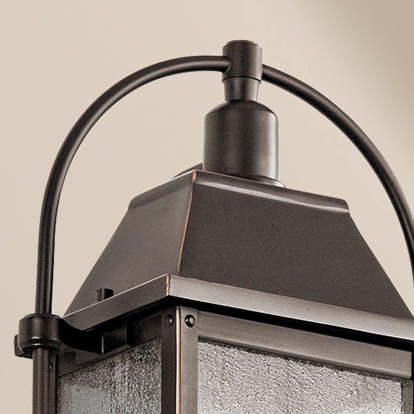 Close up view of the Harbor Row 23.25" Wall Light Olde Bronze on a white background
