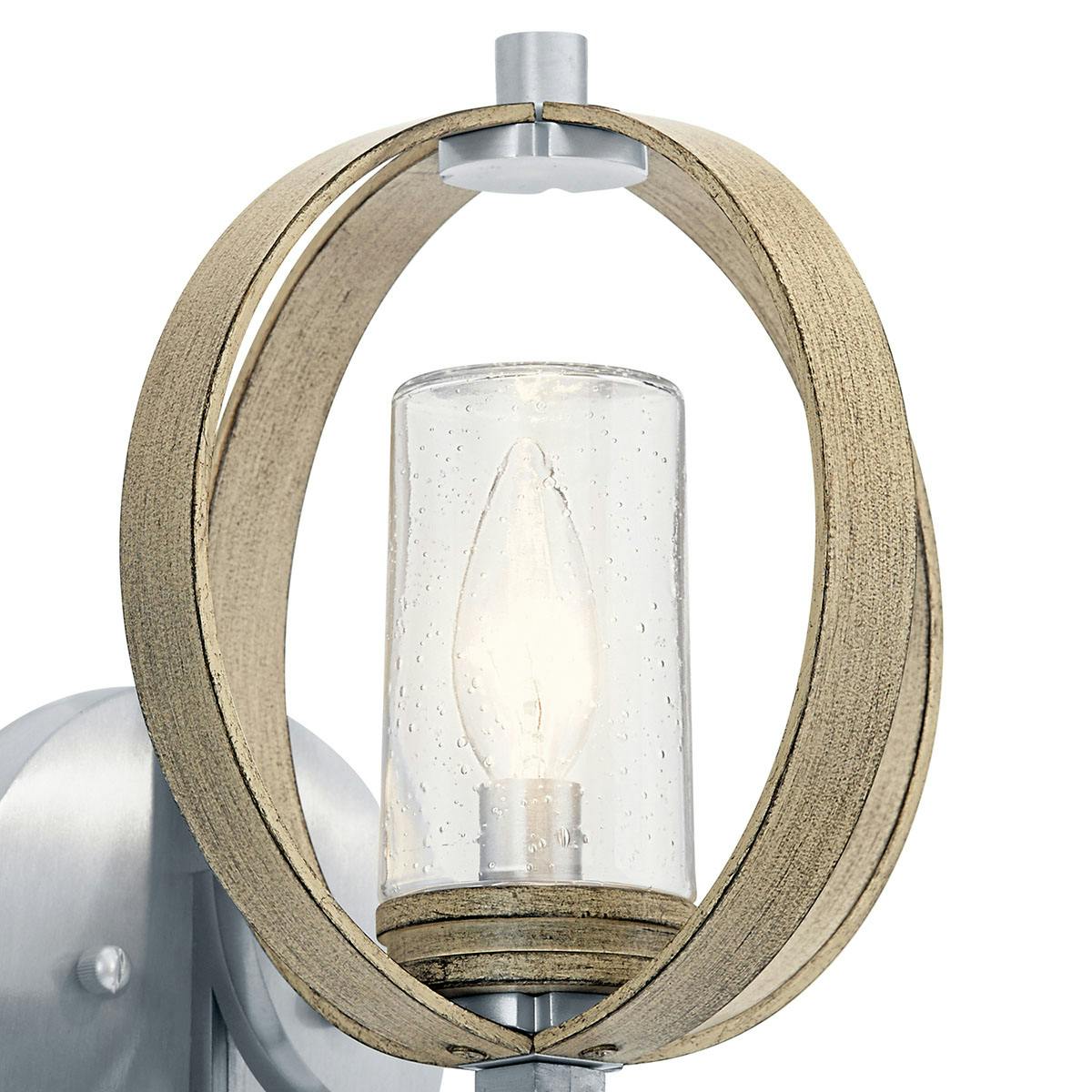 Close up view of the Grand Bank 10" 1 Light Wall Light Gray on a white background
