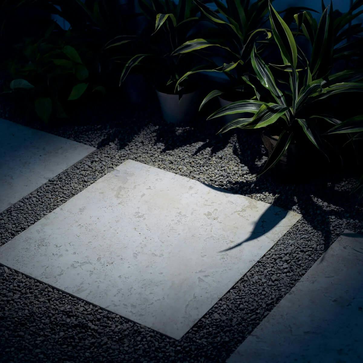 Outdoor tile with 4000 K, cool white light