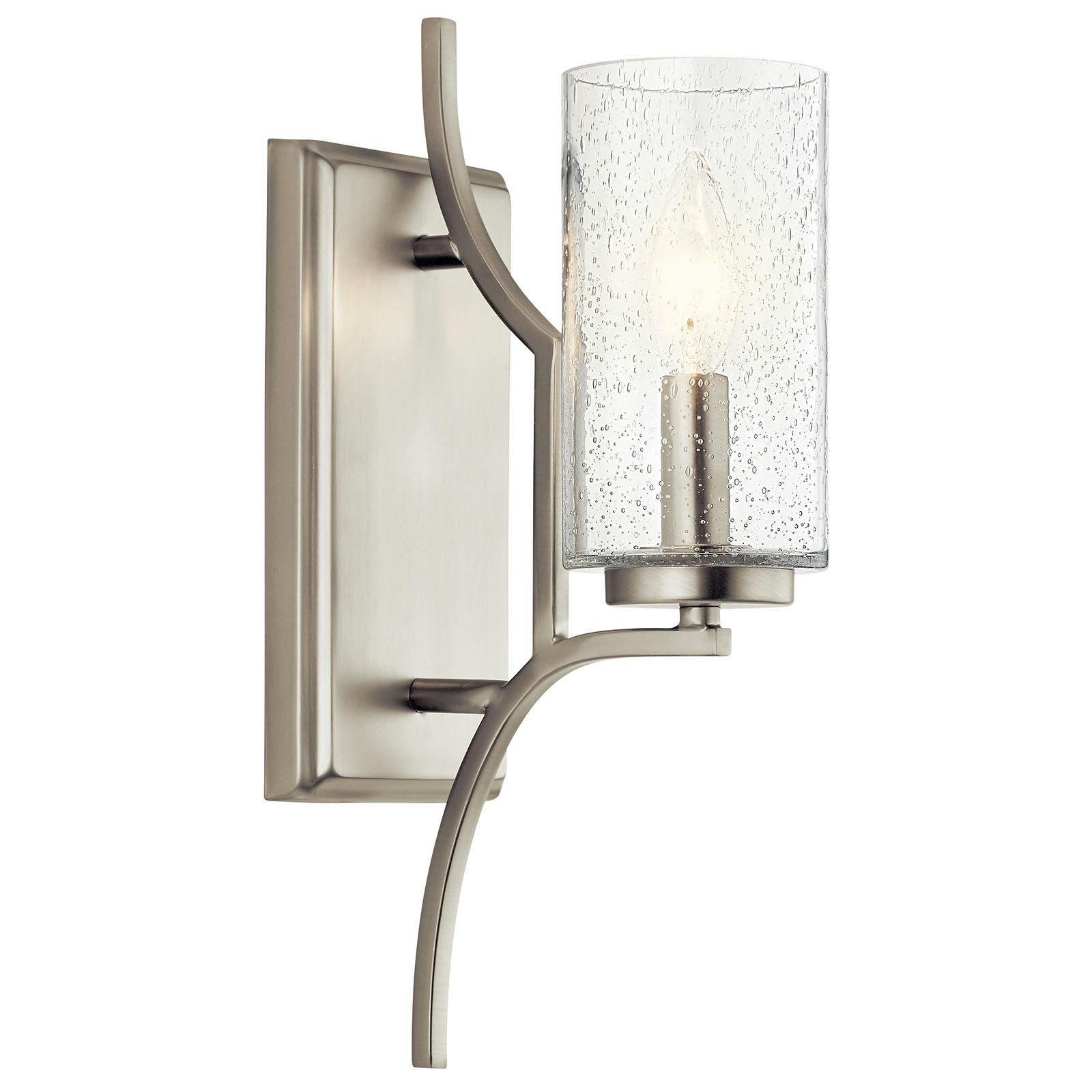 Vara 1 Light Wall Sconce Brushed Nickel on a white background
