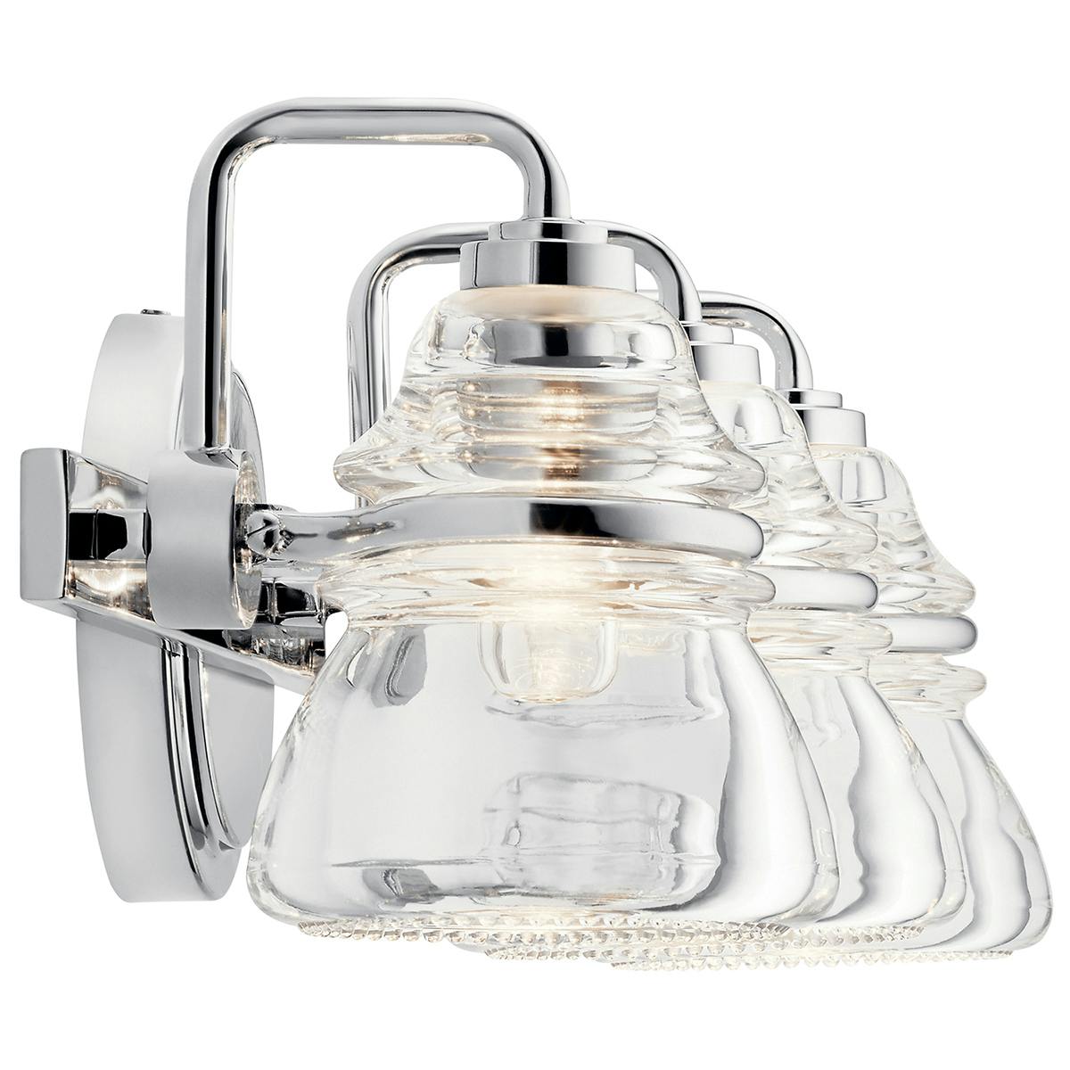 Profile view of the Talland 3 Light Vanity Light Chrome on a white background
