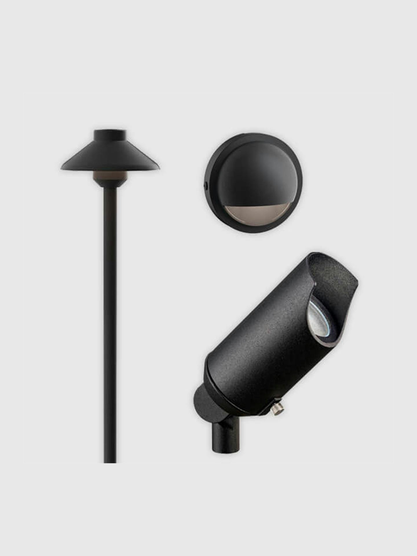 Variety of black finished path lights