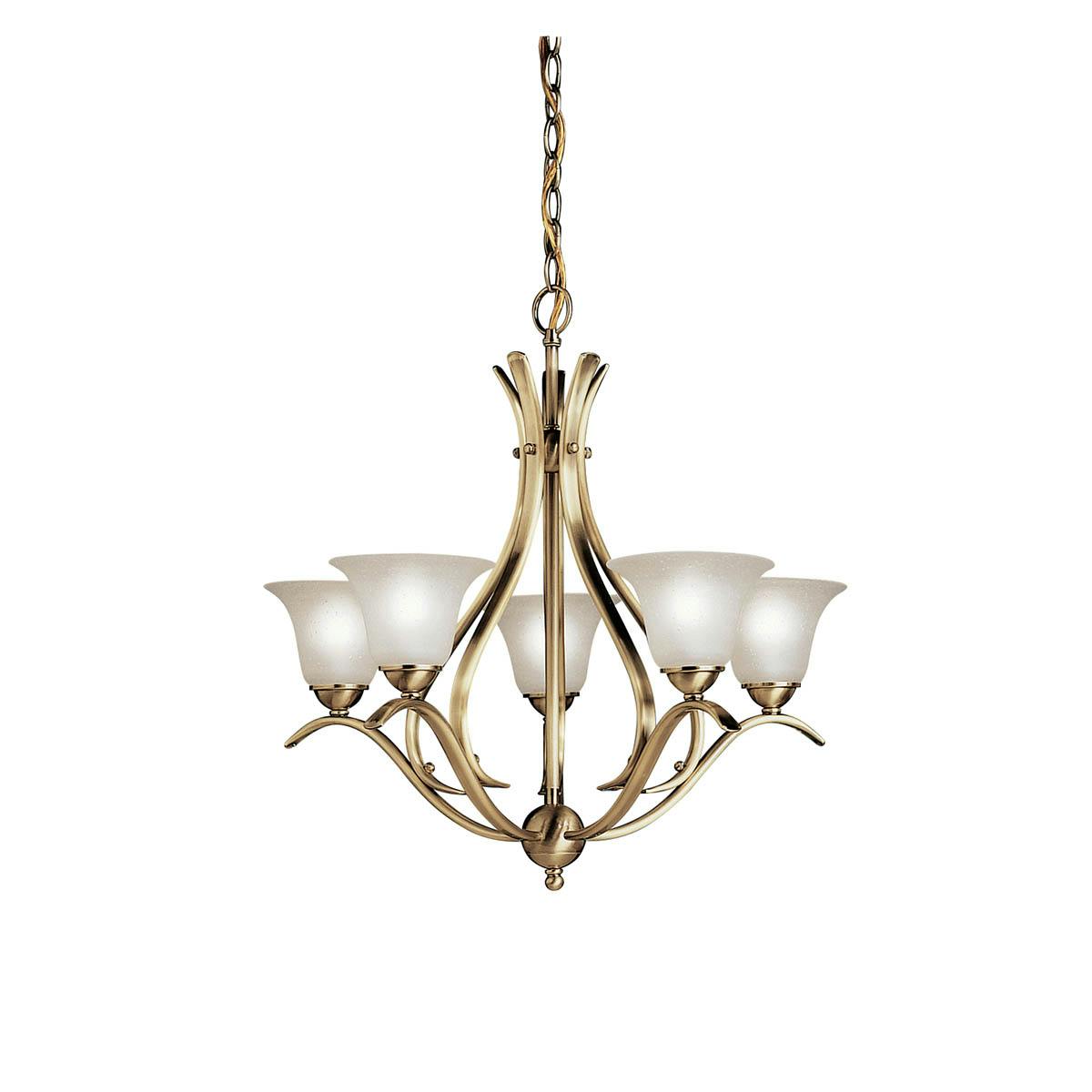 Dover 23" Chandelier in Antique Brass on a white background