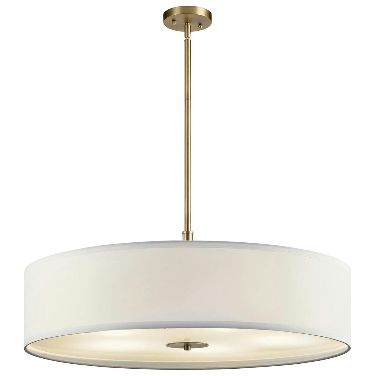Transitional 30" 5 Light Pendant Bronze on a white background