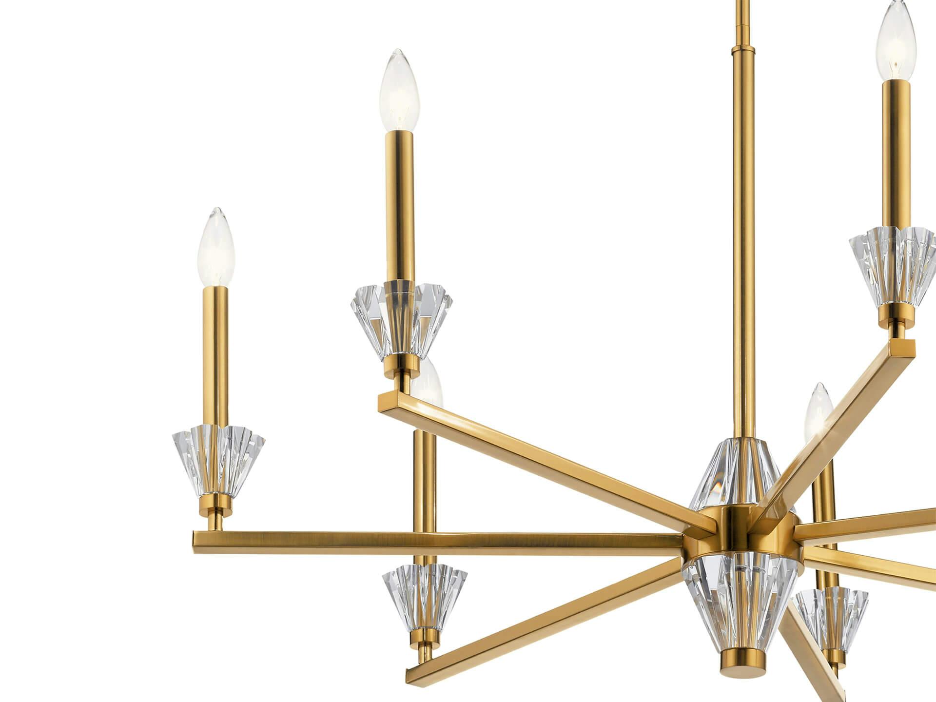 Product image on a white background of a Fox Gold Calyssa Chandelier 