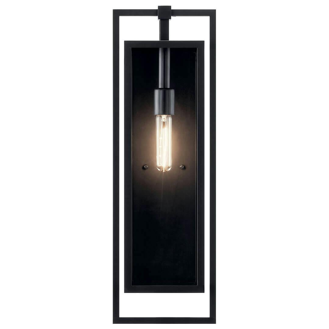 Front view of the Goson 24" 1 Light  Wall Light with Clear Glass in Black on a white background