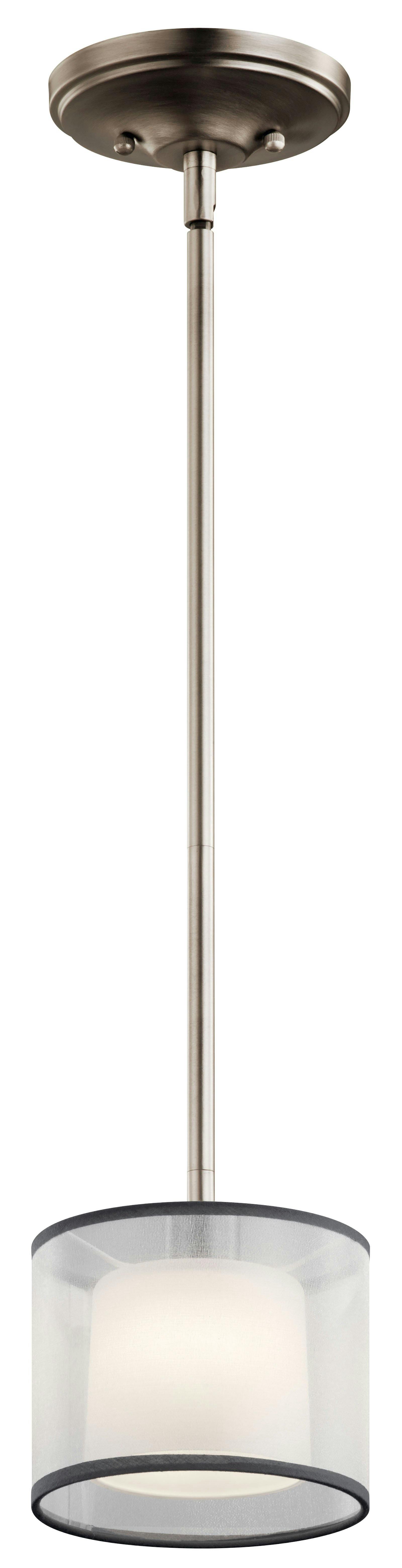 Tallie 1 Light Mini Pendant Pewter on a white background