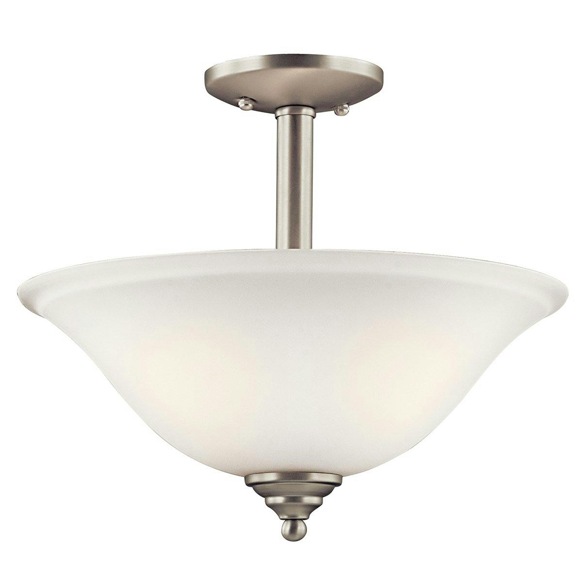 Armida™ 2 LED Bulb Pendant Nickel shown as a semi-flush on a white background