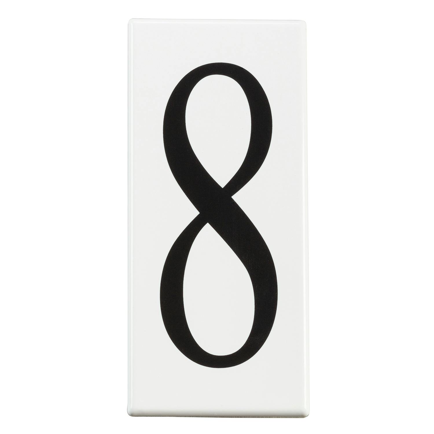 Address Light Number 8 Panel White on a white background