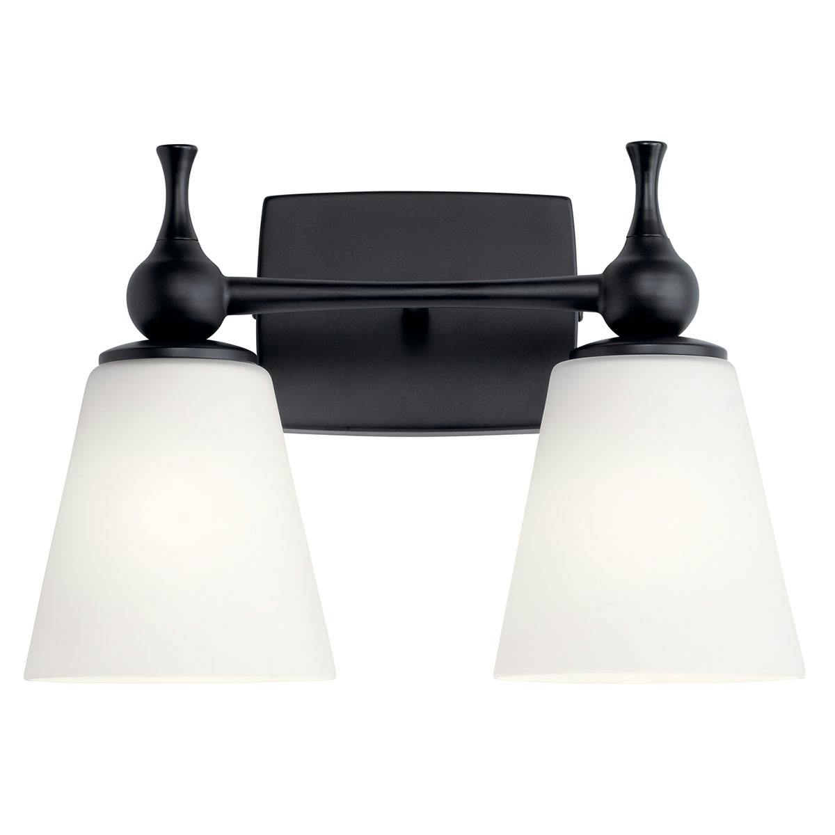 Front view of the Cosabella 15" Vanity Light Black on a white background