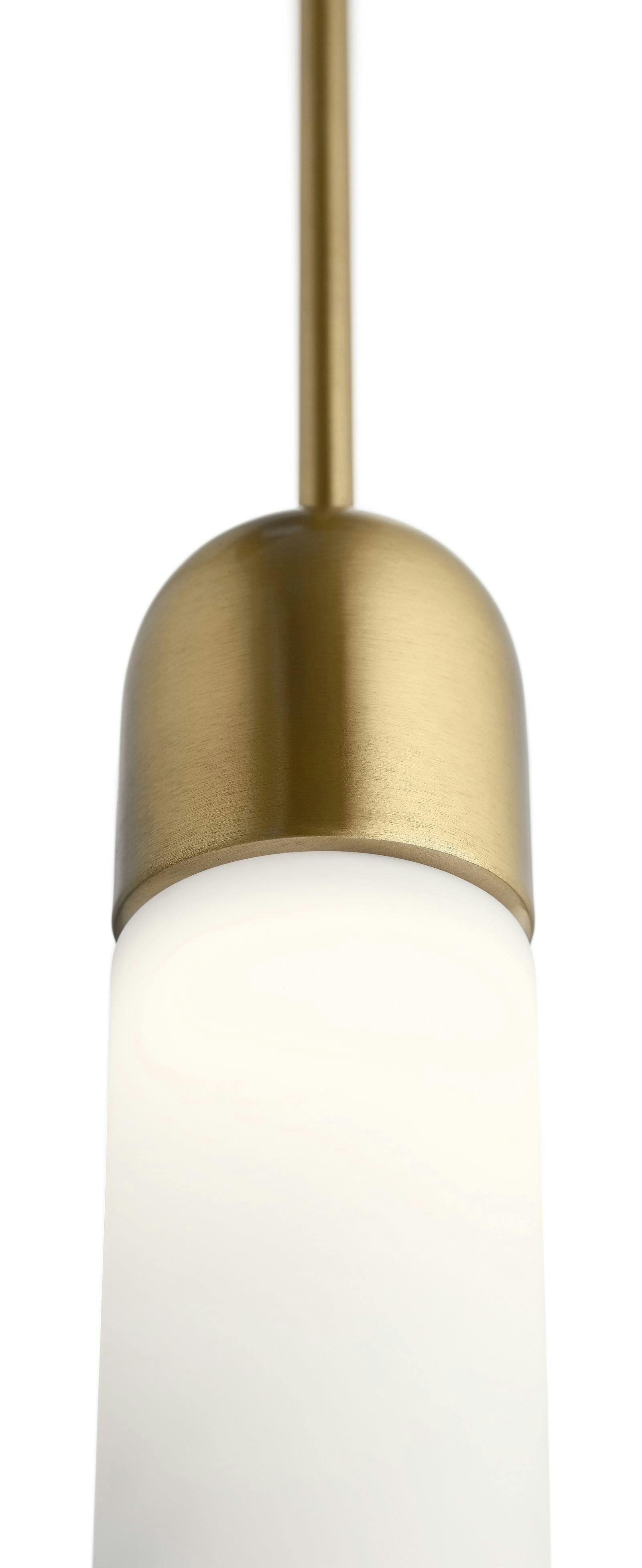 Close up view of the Sorno 1 Light LED Mini Pendant Gold on a white background