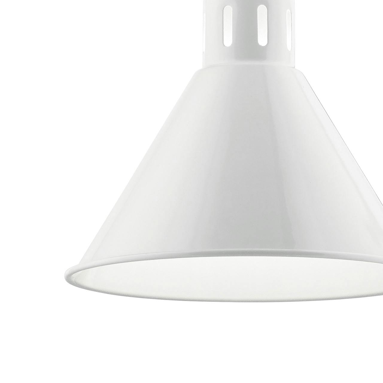 Close up view of the Zailey™ 9.5" 1 Light Pendant in White on a white background