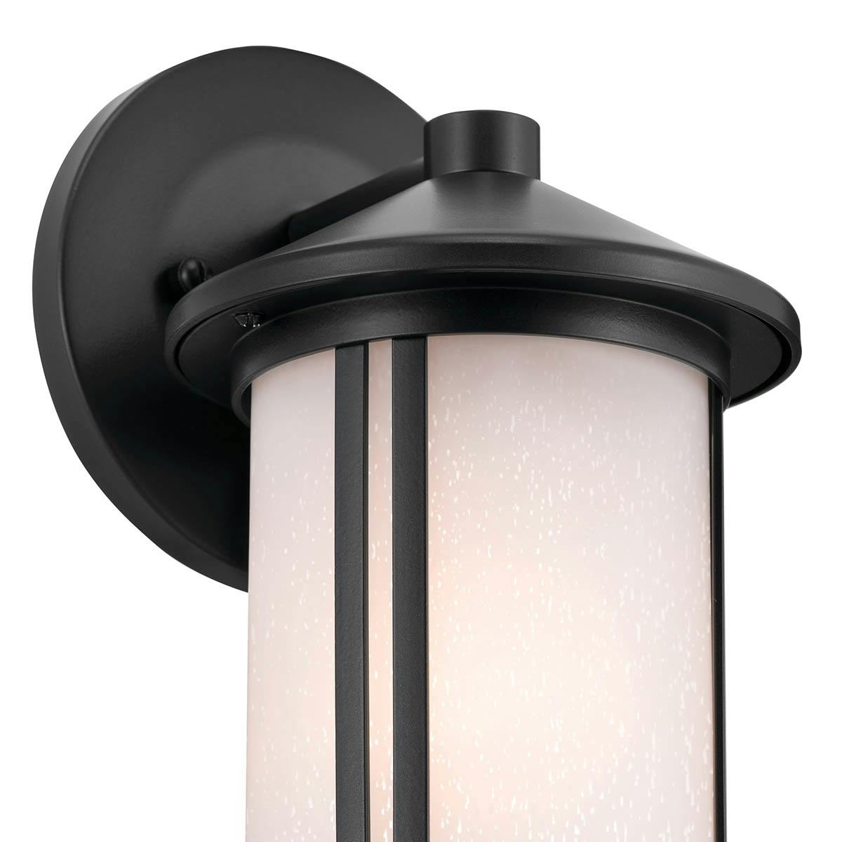 Close up view of the Lombard 10.5" 1 Light Wall Light Black on a white background