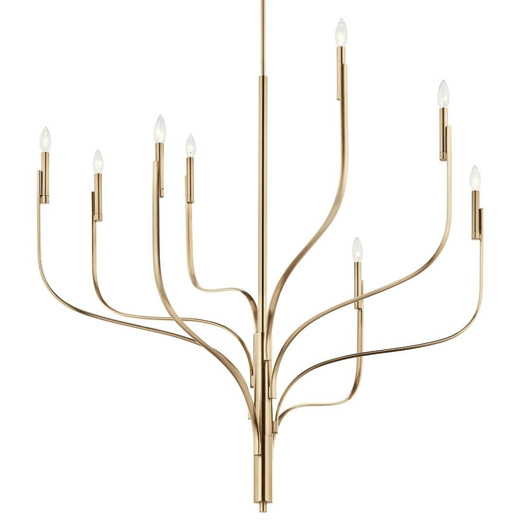 The Livadia 47.75 Inch 8 Light Chandelier in Champagne Bronze on a white background