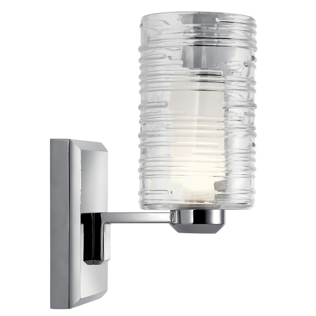 Profile view of the Giarosa™ 10" 1 Light Wall Sconce Chrome on a white background