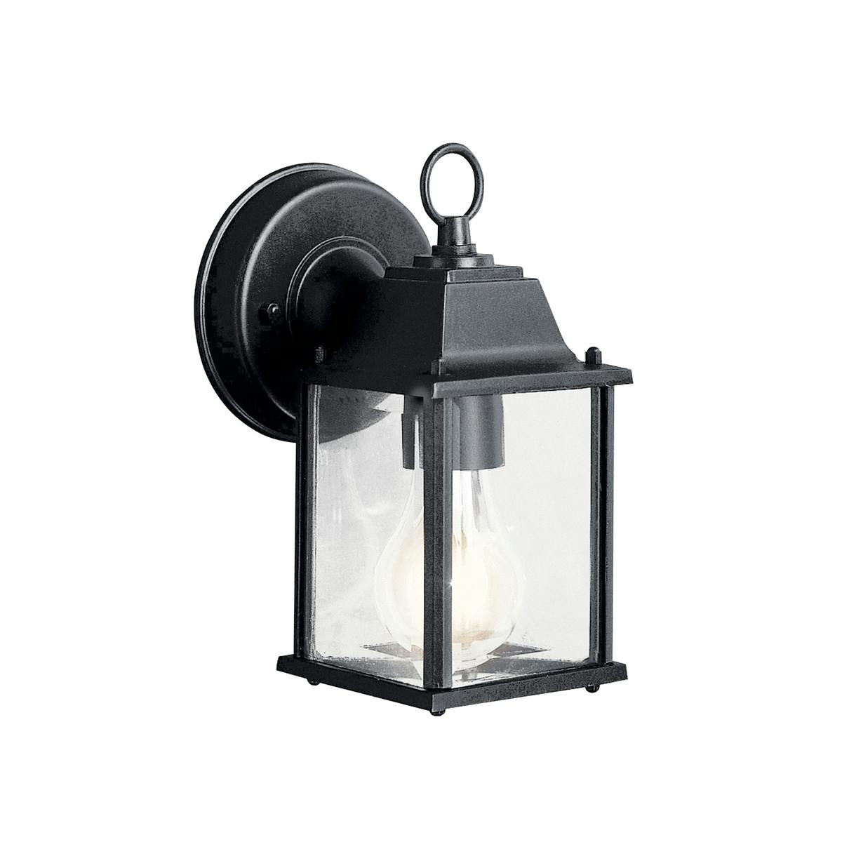 Barrie 8.5" Wall Light w/ LED Bulb Black on a white background