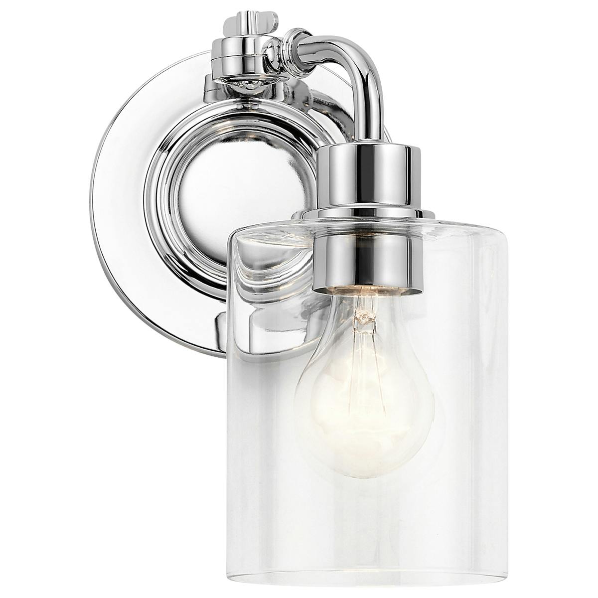 Front view of the Gunnison™ 1 Light Wall Sconce Chrome on a white background