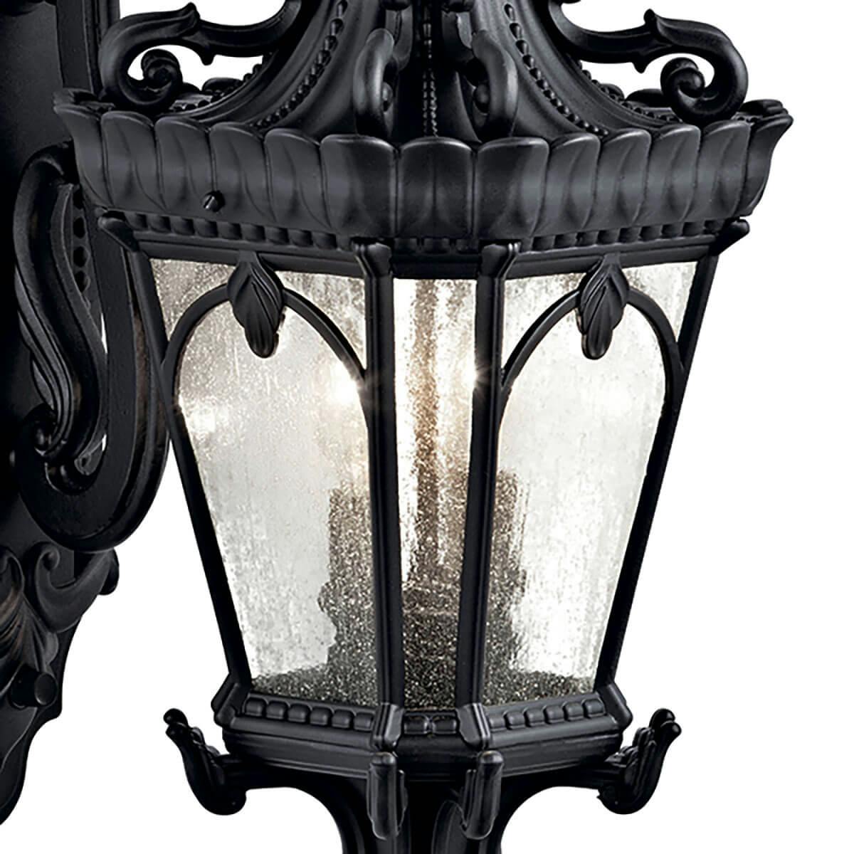 Close up view of the Tournai 24" 2 Light Wall Light Black on a white background