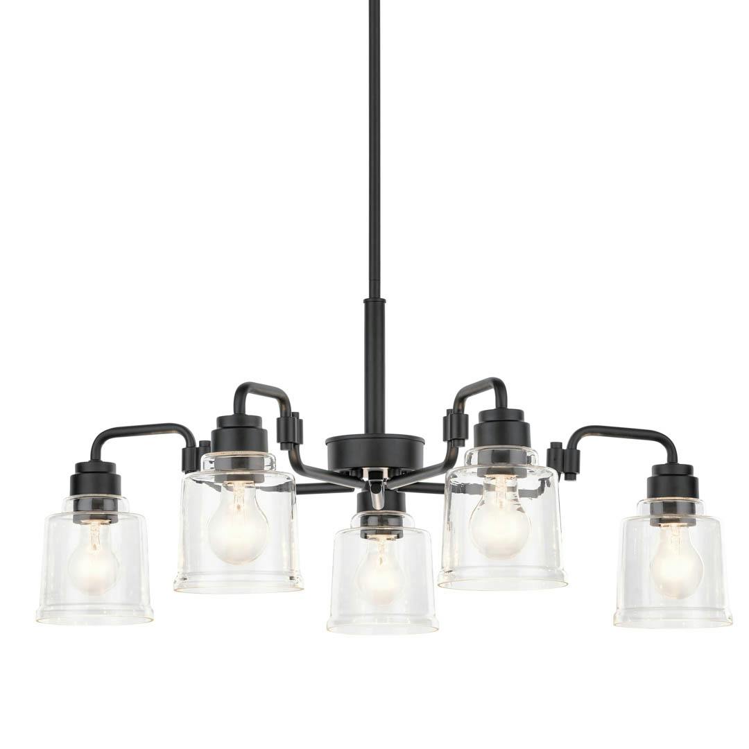 Aivian™ 30" 5 Light Chandelier Black on a white background