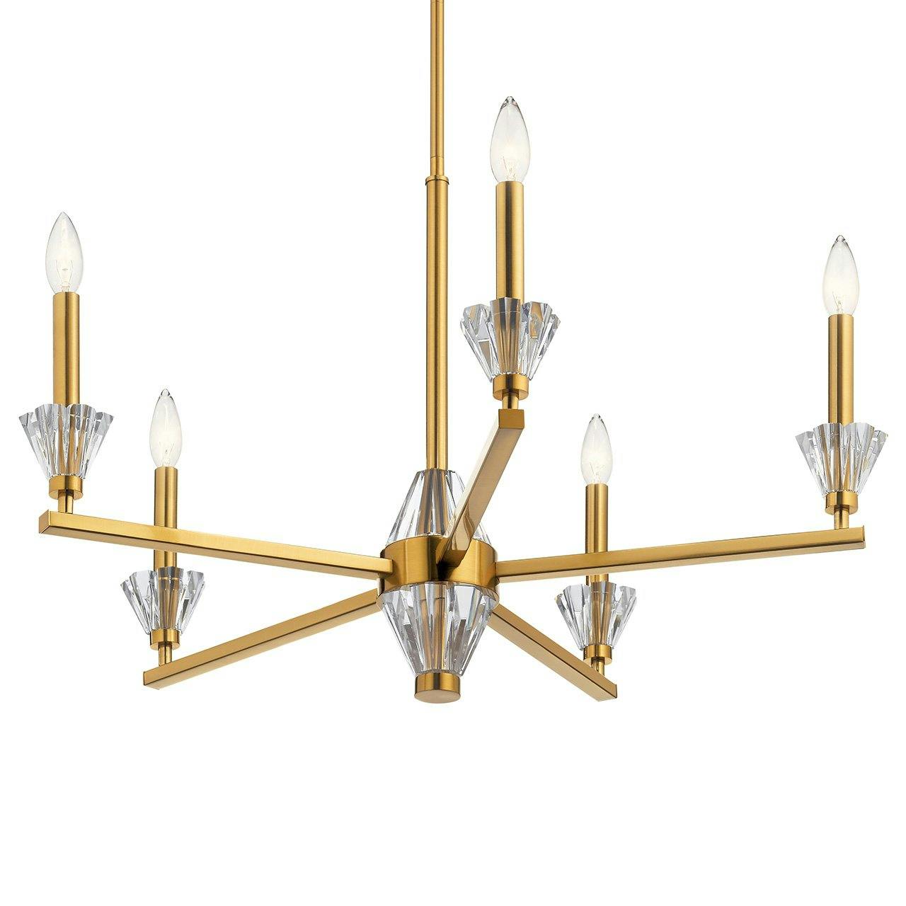 Calyssa™ 5 Light Chandelier Fox Gold without the canopy on a white background