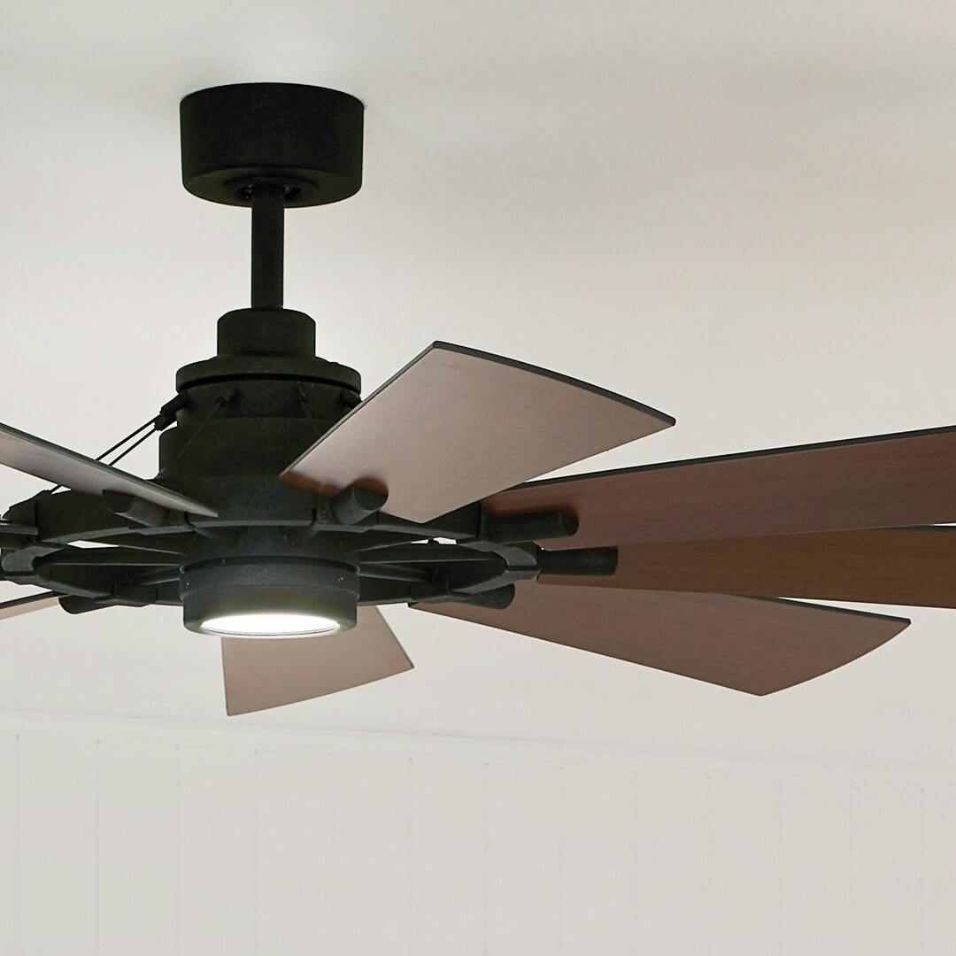 Bedroom with 60" Gentry Ceiling Fan Anvil Iron