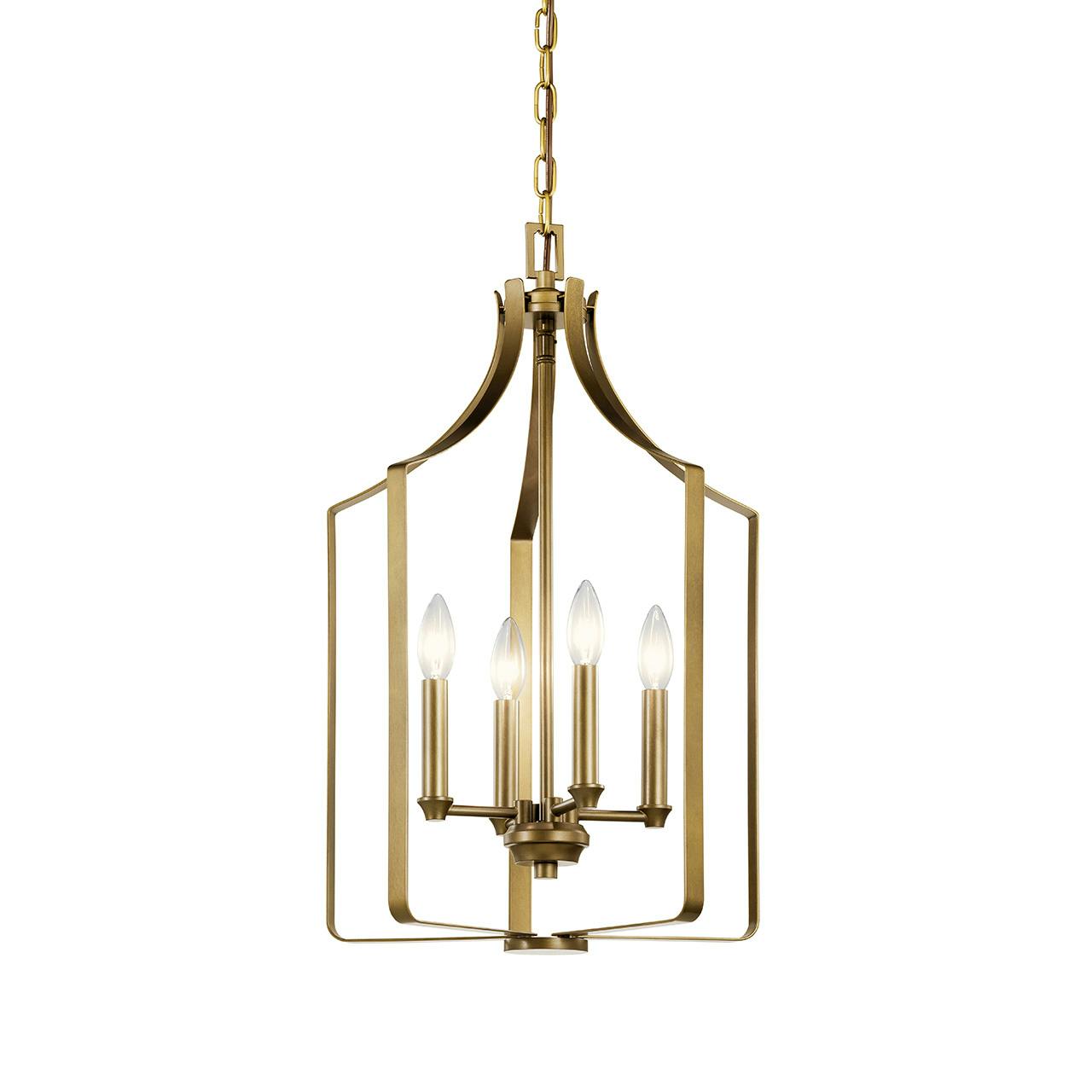 Morrigan 15" Mini Chandelier Brass without the canopy on a white background