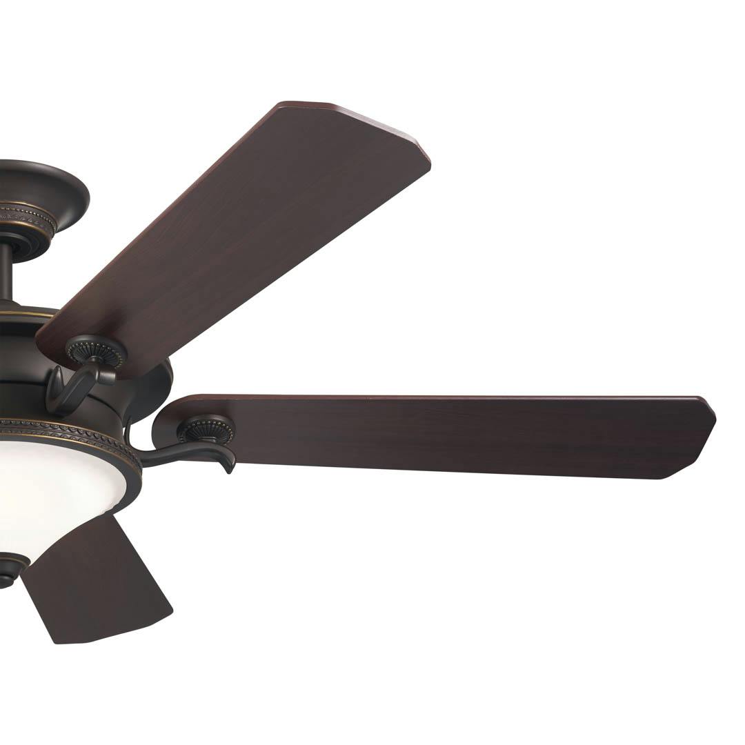 60" Rise 5 Blade LED Indoor Ceiling Fan Olde Bronze on a white background