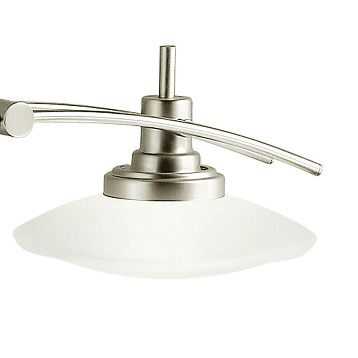 Close up view of the Structures 2 Light Vanity Light Nickel on a white background
