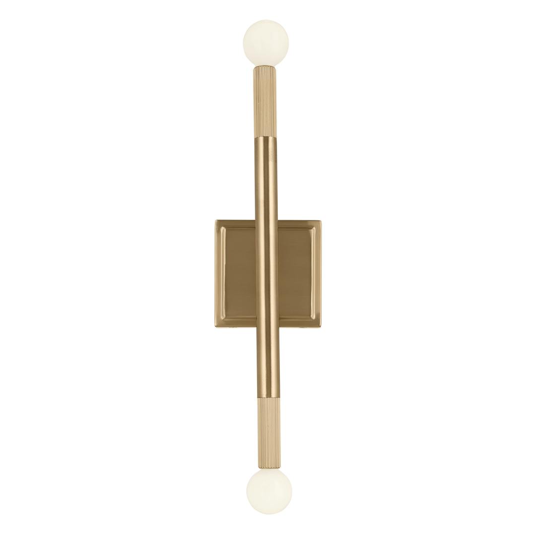 Front view of the Odensa 17 Inch 2 Light Wall Sconce in Champagne Bronze on a white background