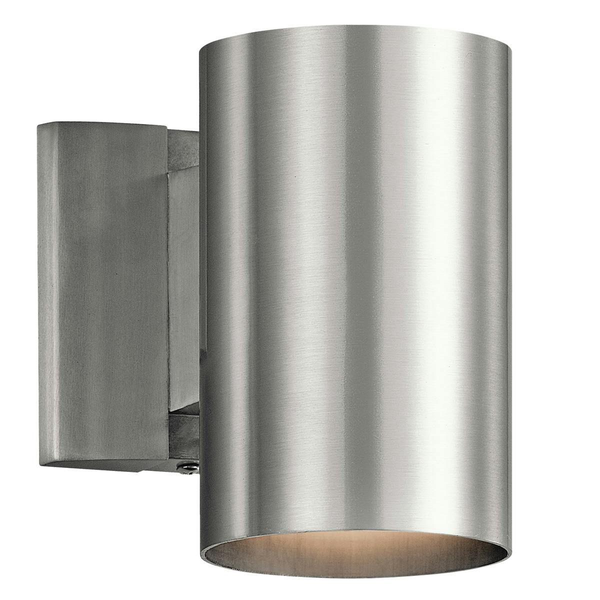 Cylinder 7" Wall Light Brushed Aluminum on a white background