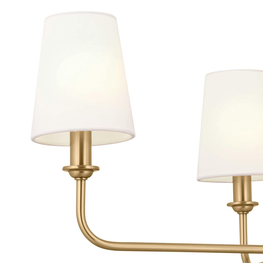 Pallas 25" 4 Light Chandelier Brushed Natural Brass on a white background