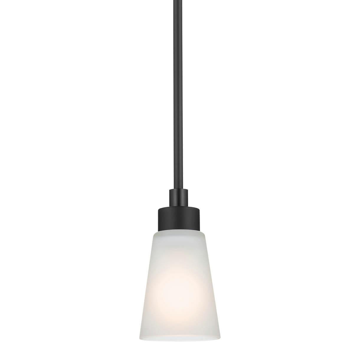 Erma 4.25" 1 Light Mini Pendant Black without the canopy on a white background