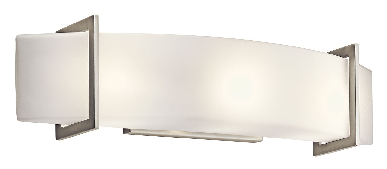 Crescent View 24" Bath Light Nickel on a white background