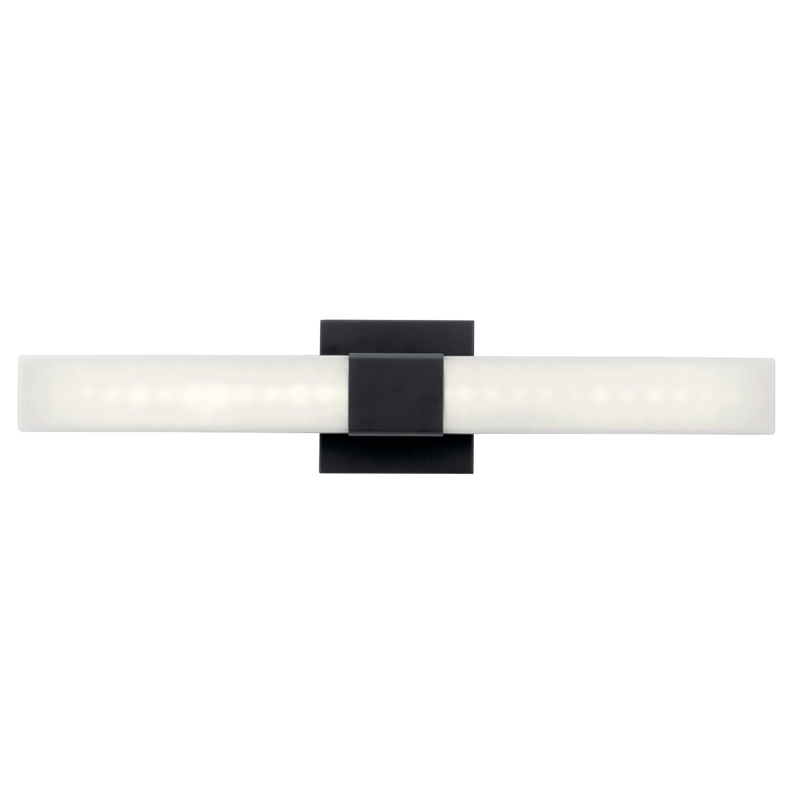 Front view of the Neltev 24" LED Wall Sconce Matte Black on a white background