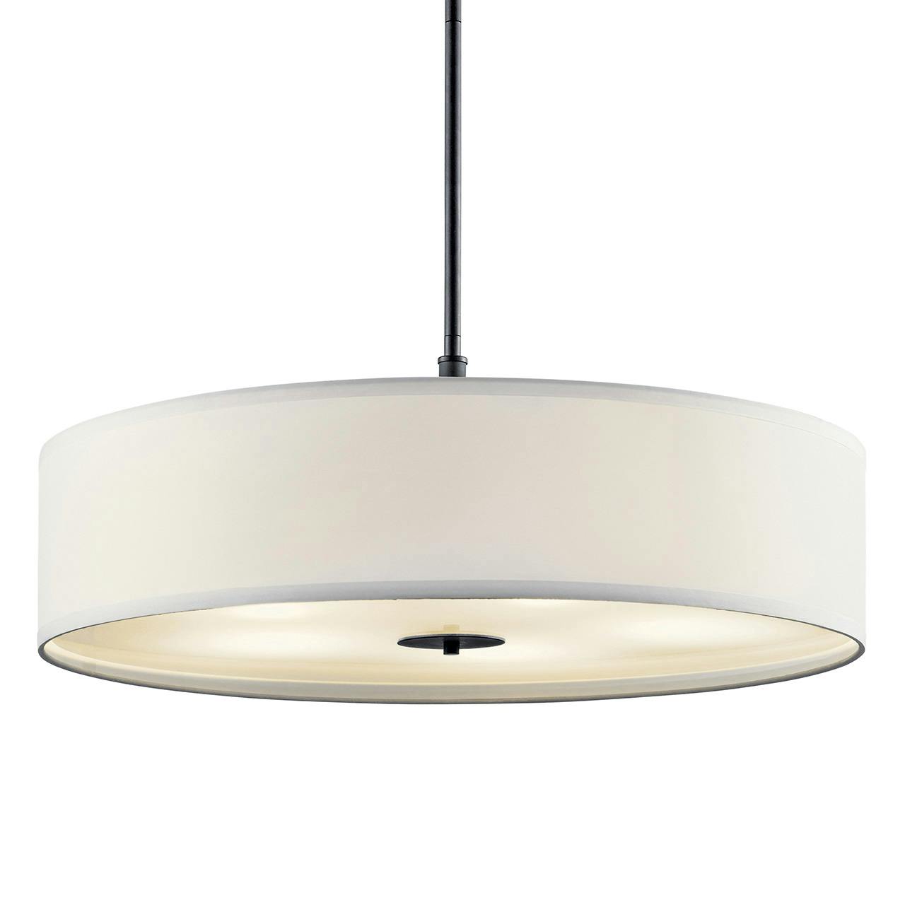 Transitional 30" 5 Light Pendant Black without the canopy on a white background
