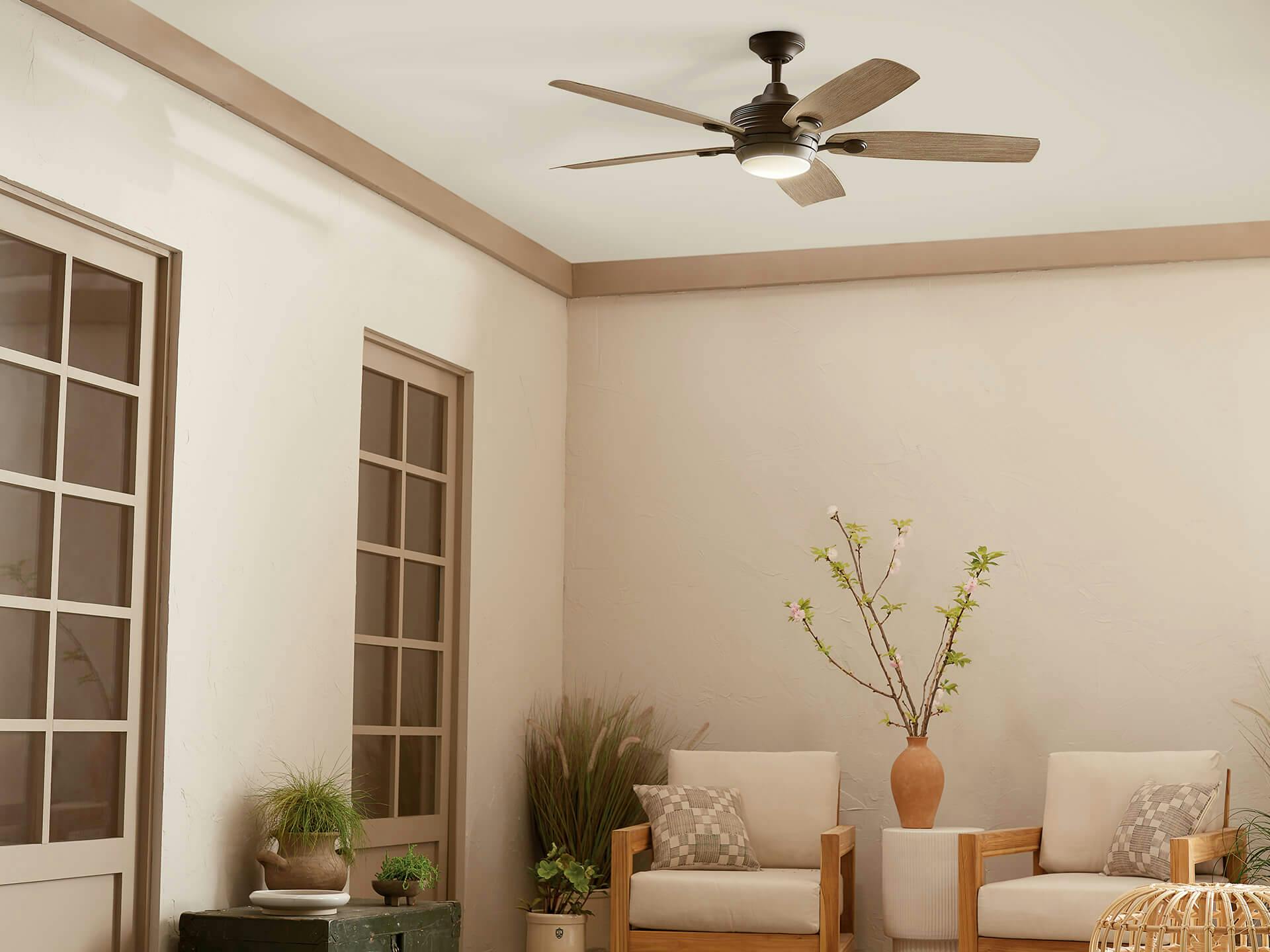 Tranquil ceiling fan in a cream color living room