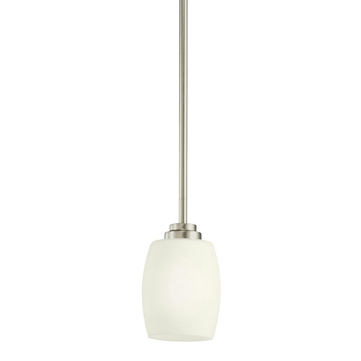 Eileen 8" LED Mini Pendant in Nickel on a white background