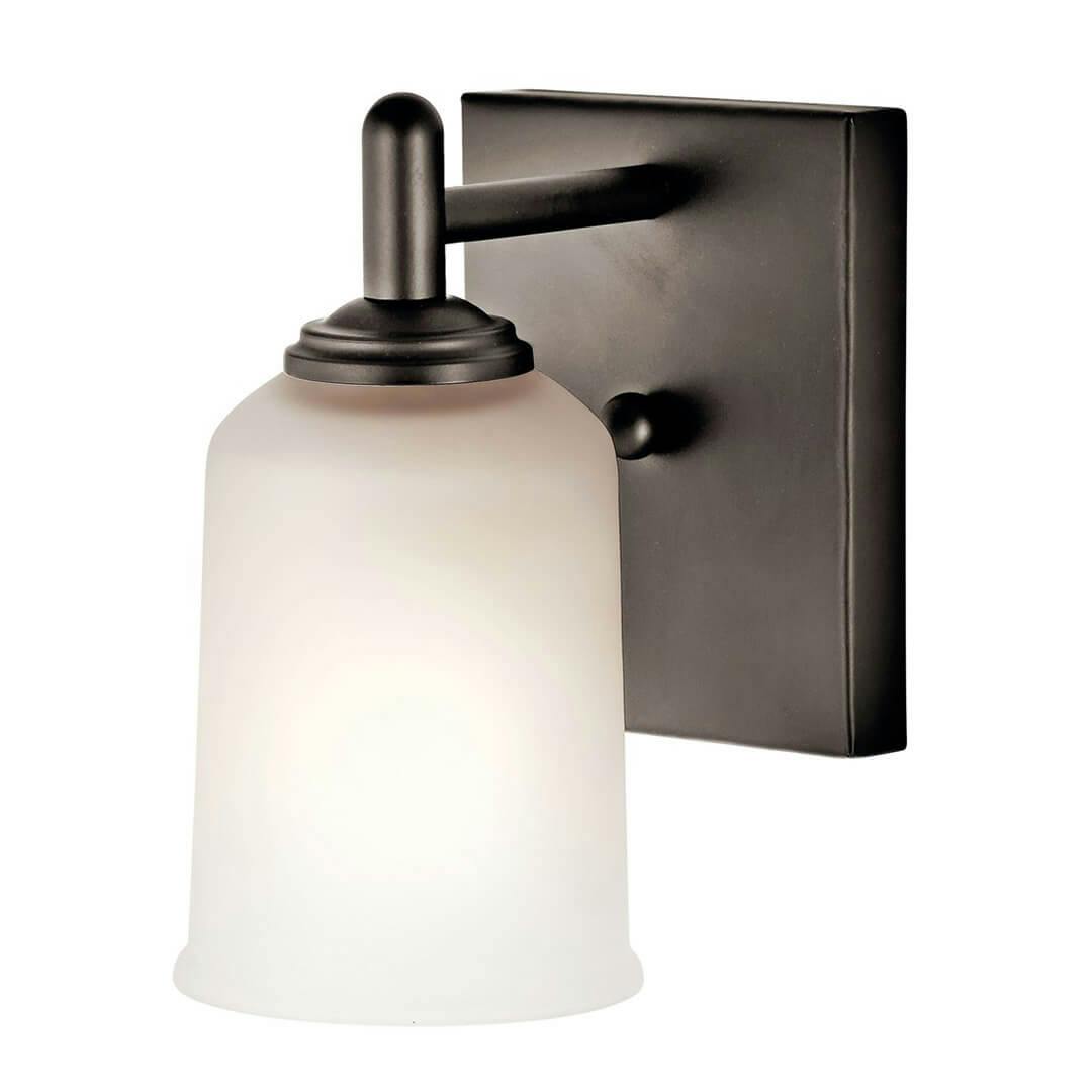The Shailene 1 Light Wall Sconce Olde Bronze® facing up on a white background