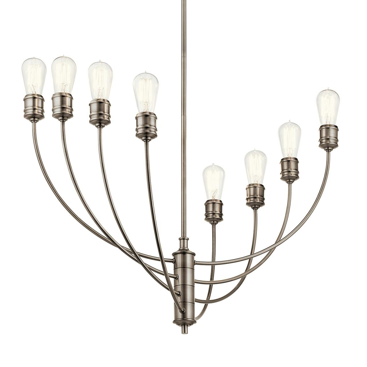 Hatton 8 Light Chandelier Classic Pewter without the canopy on a white background