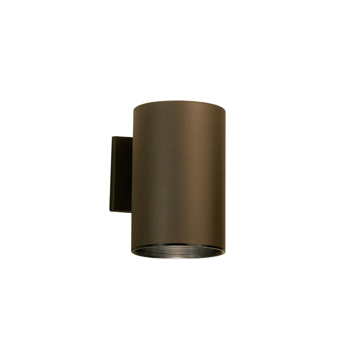 Cylinder 7.75" 1 Light Wall Light Bronze on a white background