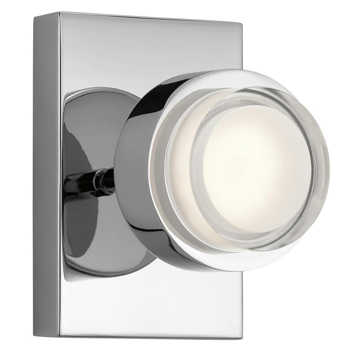 Harlaw 3000K LED 1 Light Sconce Chrome hung vertically on a white background